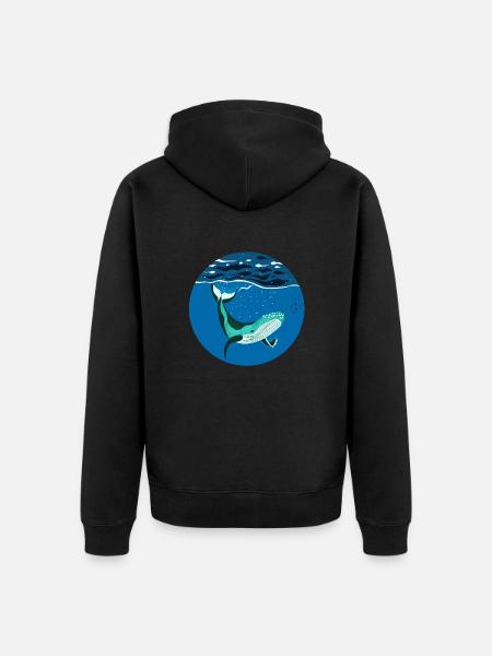 Humpback I Buckelwal unter Wasser - Unisex Premium Bio Zip Hoodie - Schwarz