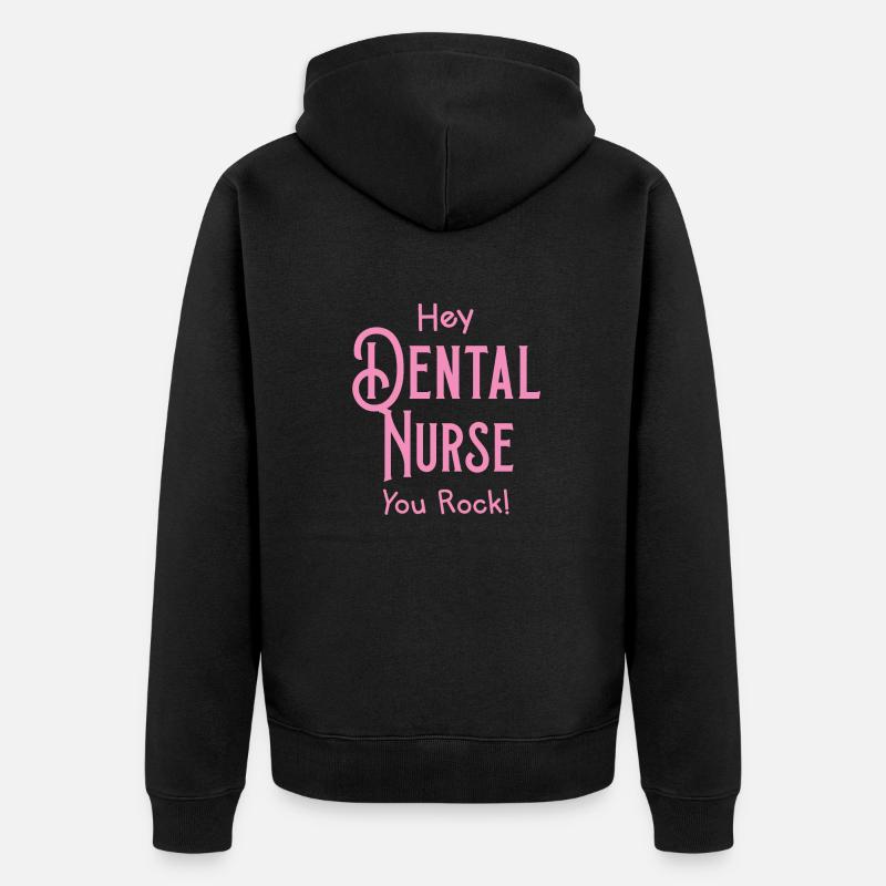 Hey infirmière dentaire vous rock! - Veste à capuche bio Premium Unisexe - noir