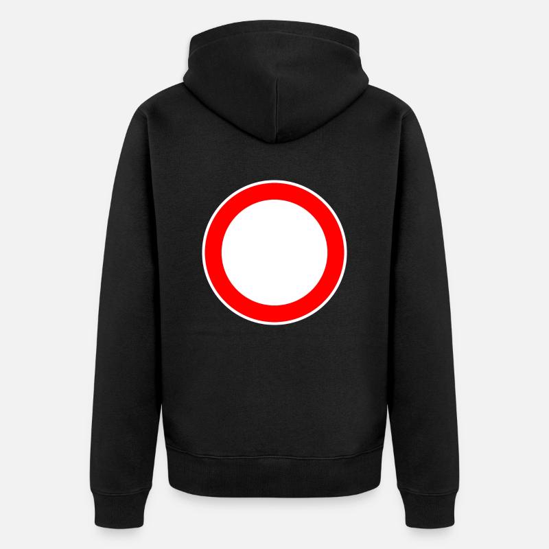 Panneau de signalisation circulaire modèle - Veste à capuche bio Premium Unisexe - noir