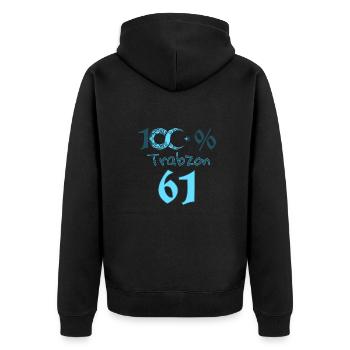 Trabzon 61 hl25 Türkei - Unisex Premium Bio Zip Hoodie - Schwarz - Hinten - Nico (187cm)
