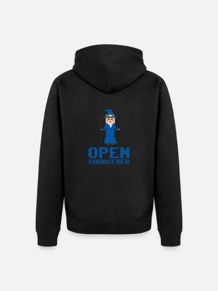 Entwickler Open Sourcerer Lustige Geschenkidee - Unisex Premium Bio Zip Hoodie - Schwarz