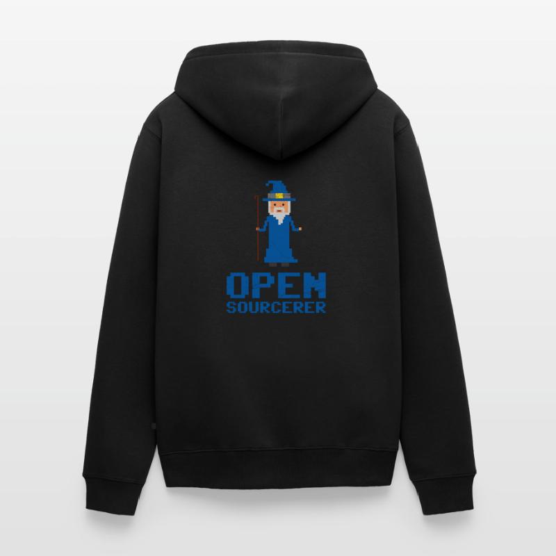 Developer Open Sourcerer Funny gift idea Unisex Premium Organic Zip Hoodie