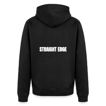 Straight edge - Unisex Premium Bio Zip Hoodie - Schwarz - Hinten - Nico (187cm)