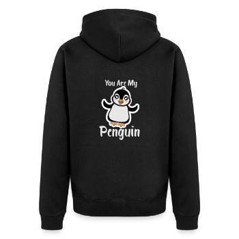 You Are My Penguin Süßer Pinguin Geschenkidee - Unisex Premium Bio Zip Hoodie - Schwarz - Hinten - Nico (187cm)