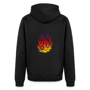 Tribal Tattoo Flammenfeuer Geschenkidee - Unisex Premium Bio Zip Hoodie - Schwarz - Hinten - Nico (187cm)