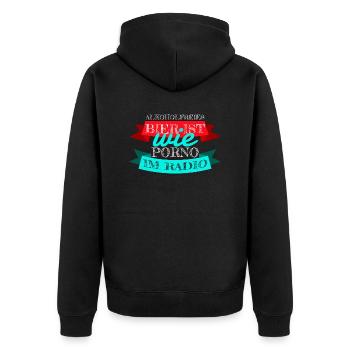 Alkoholfreies Bier ist wie Porno im Radio - Unisex Premium Bio Zip Hoodie - Schwarz - Hinten - Nico (187cm)