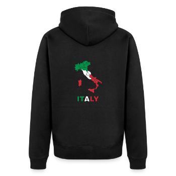 italy - Unisex Premium Organic Zip Hoodie - black - Back - Nico (187cm)