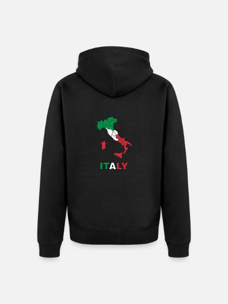 italy - Unisex Premium Organic Zip Hoodie - black