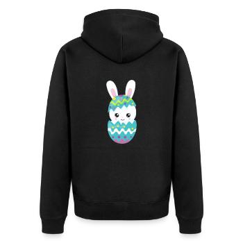 Happy Easter - Unisex Premium Organic Zip Hoodie - black - Back - Nico (187cm)
