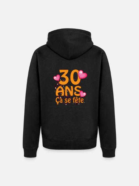 30 ans - Veste à capuche bio Premium Unisexe - noir