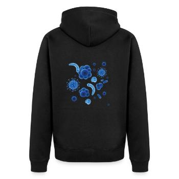 Virus bacteria germ Corona Sars COVID19 gift - Unisex Premium Organic Zip Hoodie - black - Back - Nico (187cm)