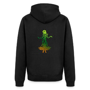 Tatouage tribal polynésien danseur de hula d'Hawaï - Veste à capuche bio Premium Unisexe - noir - Dos - Nico (187cm)