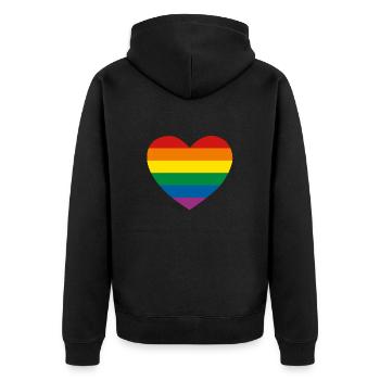 Arc en ciel coeur - Veste à capuche bio Premium Unisexe - noir - Dos - Nico (187cm)