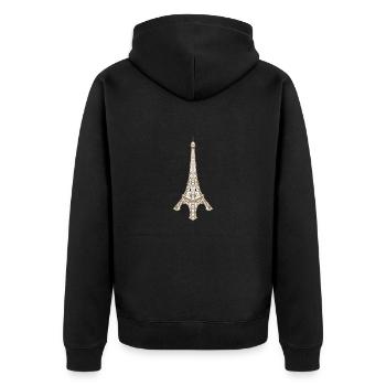 Tour Eiffel - Veste à capuche bio Premium Unisexe - noir - Dos - Nico (187cm)