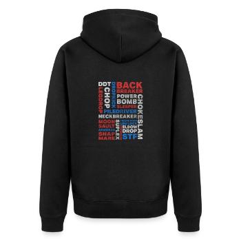 Wrestling Moves - Unisex Premium Organic Zip Hoodie - black - Back - Nico (187cm)