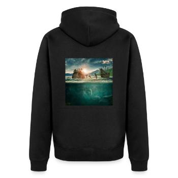 Monde sous-marin d'imagination - Veste à capuche bio Premium Unisexe - noir - Dos - Nico (187cm)
