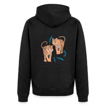 Tigres du Bengale exotiques - Veste à capuche bio Premium Unisexe - noir - Dos - Nico (187cm)