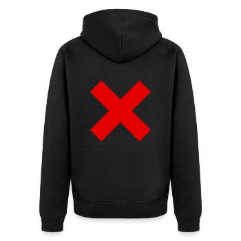 Ein rotes x Geschenkidee - Unisex Premium Bio Zip Hoodie - Schwarz - Hinten - Nico (187cm)