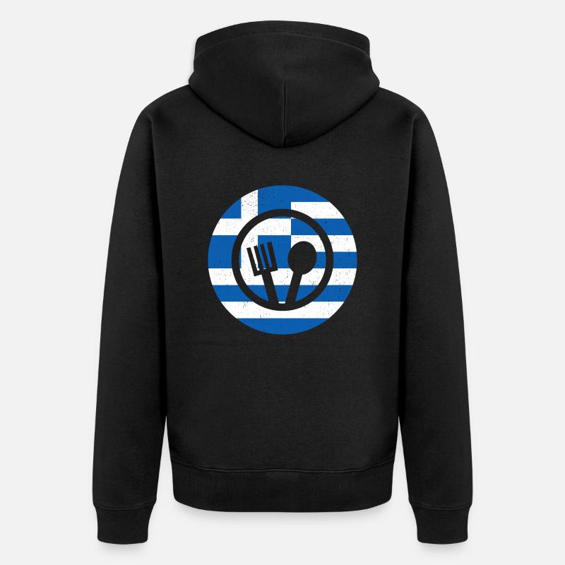 Cuisine grecque - Veste à capuche bio Premium Unisexe - noir