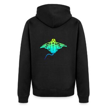 Maori Stingray cadeau de tatouage tribal polynésien - Veste à capuche bio Premium Unisexe - noir - Dos - Nico (187cm)