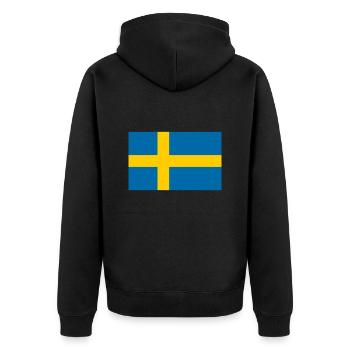 Drapeau suédois de la Suède - Veste à capuche bio Premium Unisexe - noir - Dos - Nico (187cm)