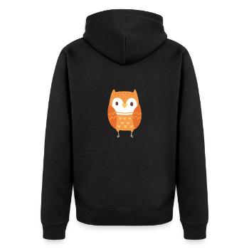 Eule - Unisex Premium Bio Zip Hoodie - Schwarz - Hinten - Nico (187cm)