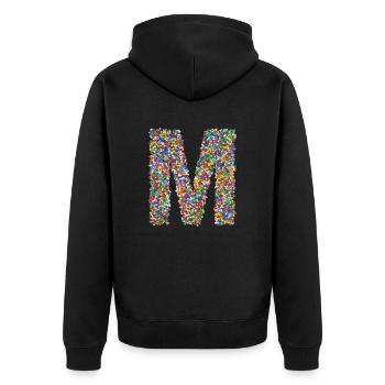 M - Unisex Premium Bio Zip Hoodie - Schwarz - Hinten - Nico (187cm)