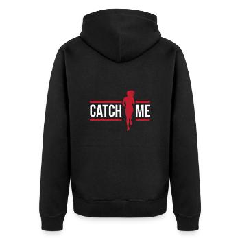 Jogger Catch Me Jogger Idée cadeau drôle - Veste à capuche bio Premium Unisexe - noir - Dos - Nico (187cm)