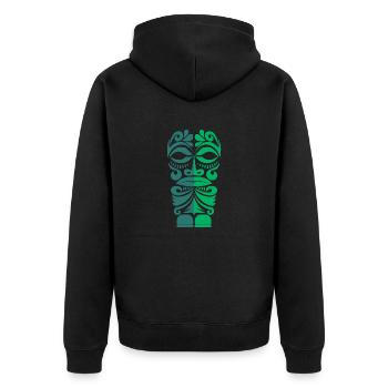 Cadeau de tatouage tribal polynésien Tiki de Marquesa - Veste à capuche bio Premium Unisexe - noir - Dos - Nico (187cm)
