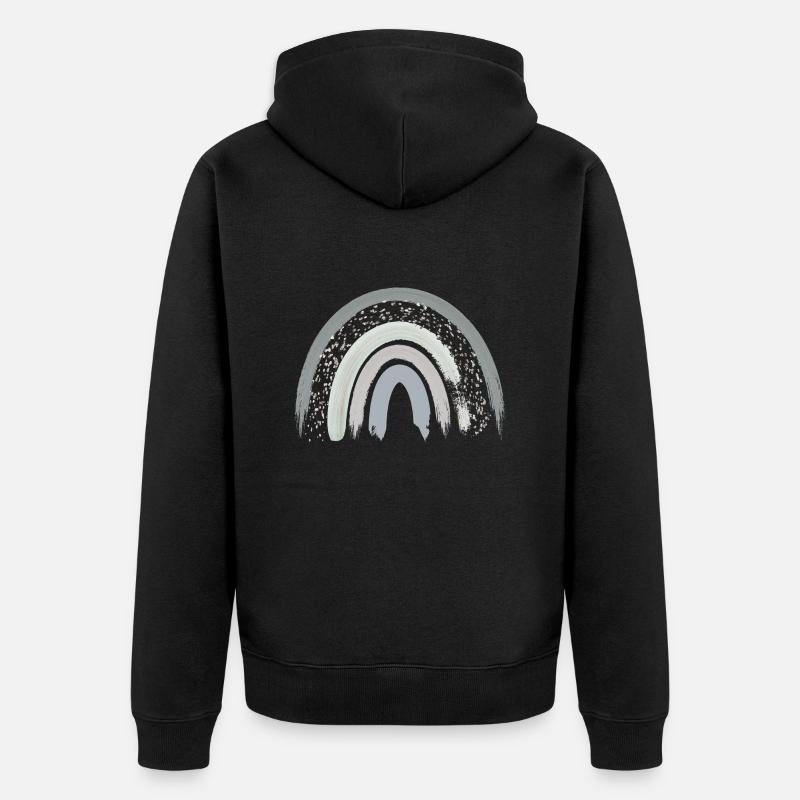 Regenbogen Boho Rainbow Baby Junge - Unisex Premium Bio Zip Hoodie - Schwarz