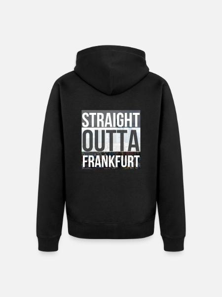 straight outta Frankfurt pic - Unisex Premium Organic Zip Hoodie - black