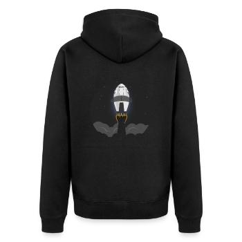 La fusée spatiale vole dans l’espace - Veste à capuche bio Premium Unisexe - noir - Dos - Nico (187cm)
