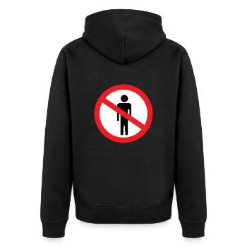 Stop sign stop people funny gift idea - Unisex Premium Organic Zip Hoodie - black - Back - Nico (187cm)