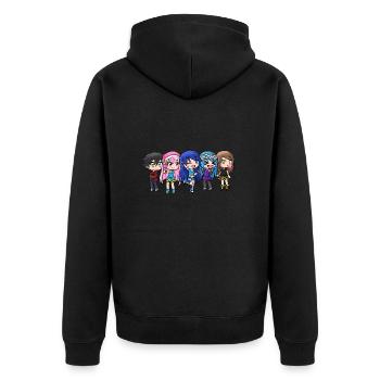 Dessin animé mignon Krew - Veste à capuche bio Premium Unisexe - noir - Dos - Nico (187cm)