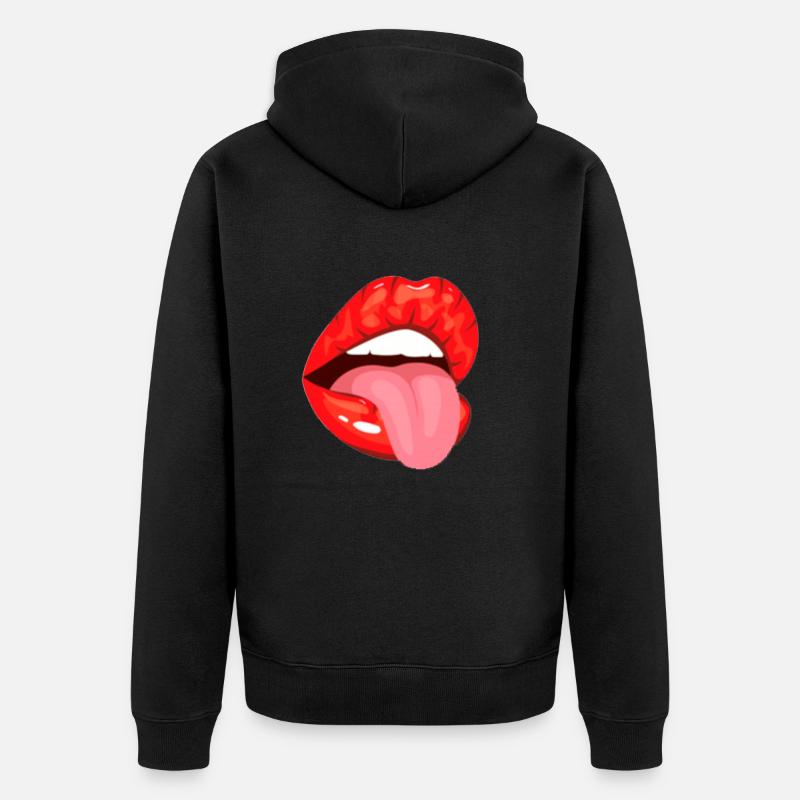 lèvres - Veste à capuche bio Premium Unisexe - noir
