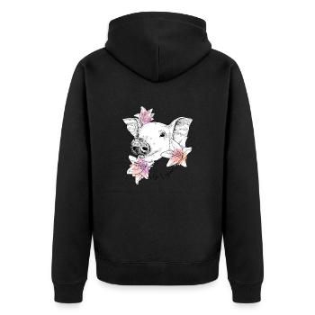 Go vegan - Unisex Premium Organic Zip Hoodie - black - Back - Nico (187cm)