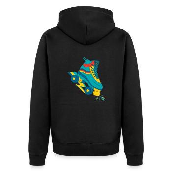 80's, Rollers, 80s, retro, vintage - Unisex Premium Organic Zip Hoodie - black - Back - Nico (187cm)