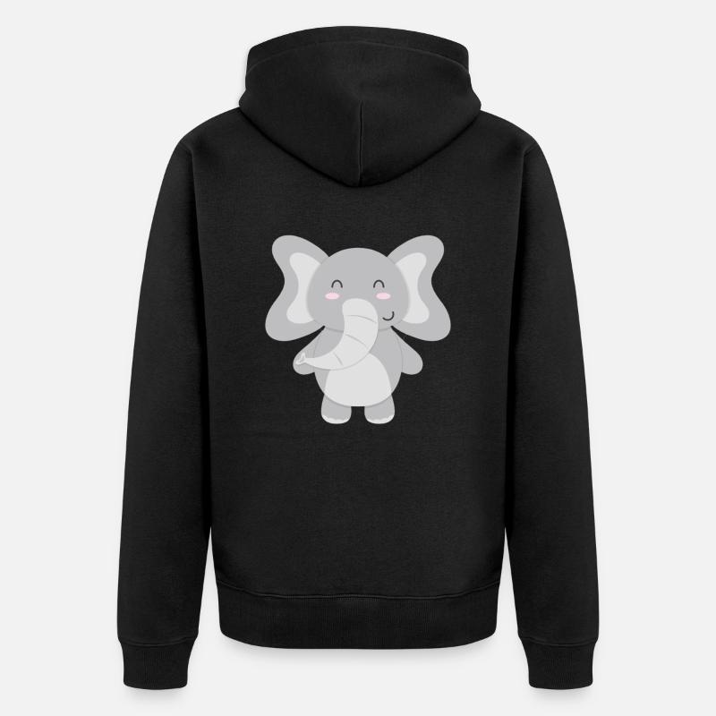 Éléphant - pour vous concevoir - Veste à capuche bio Premium Unisexe - noir