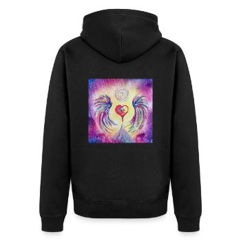 Le cœur de la diversité - Veste à capuche bio Premium Unisexe - noir - Dos - Nico (187cm)