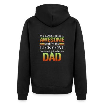 Papa génial ma fille est une idée cadeau géniale - Veste à capuche bio Premium Unisexe - noir - Dos - Nico (187cm)