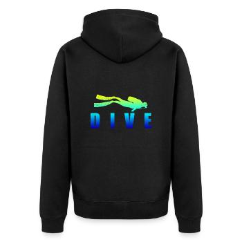 Diving DIVE Scuba Diving Diver gift idea - Unisex Premium Organic Zip Hoodie - black - Back - Nico (187cm)