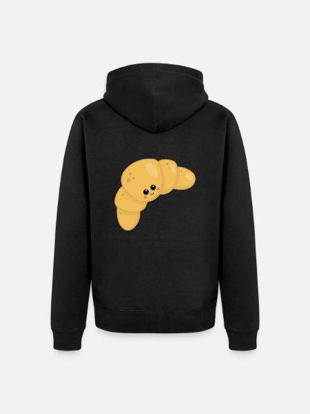 Croissant - Unisex Premium Bio Zip Hoodie - Schwarz
