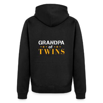 Zwillings Grandpa of Twins Twins Opa Geschenkidee - Unisex Premium Bio Zip Hoodie - Schwarz - Hinten - Nico (187cm)
