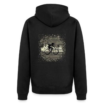 Cyclist - Unisex Premium Organic Zip Hoodie - black - Back - Nico (187cm)