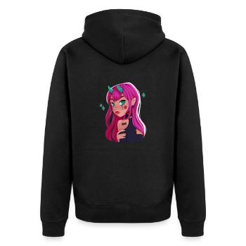 Demon Girl, Devil Girl, petit diable - Veste à capuche bio Premium Unisexe - noir - Dos - Nico (187cm)