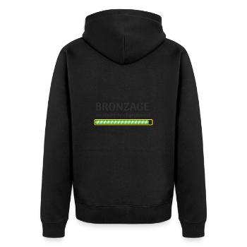 BRONZAGE EN COURS DE CHARGEMENT T-SHIRT ÉTÉ - Veste à capuche bio Premium Unisexe - noir - Dos - Nico (187cm)