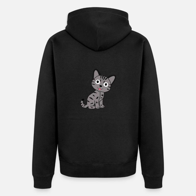 Chat - Veste à capuche bio Premium Unisexe - noir