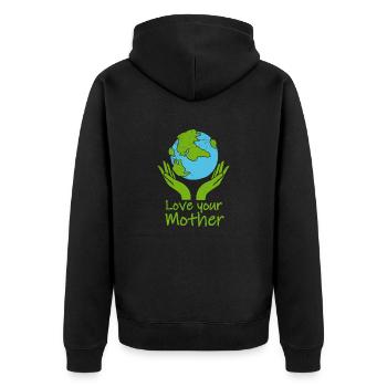 Jour de la terre aime votre cadeau d'amant de mère nature - Veste à capuche bio Premium Unisexe - noir - Dos - Nico (187cm)