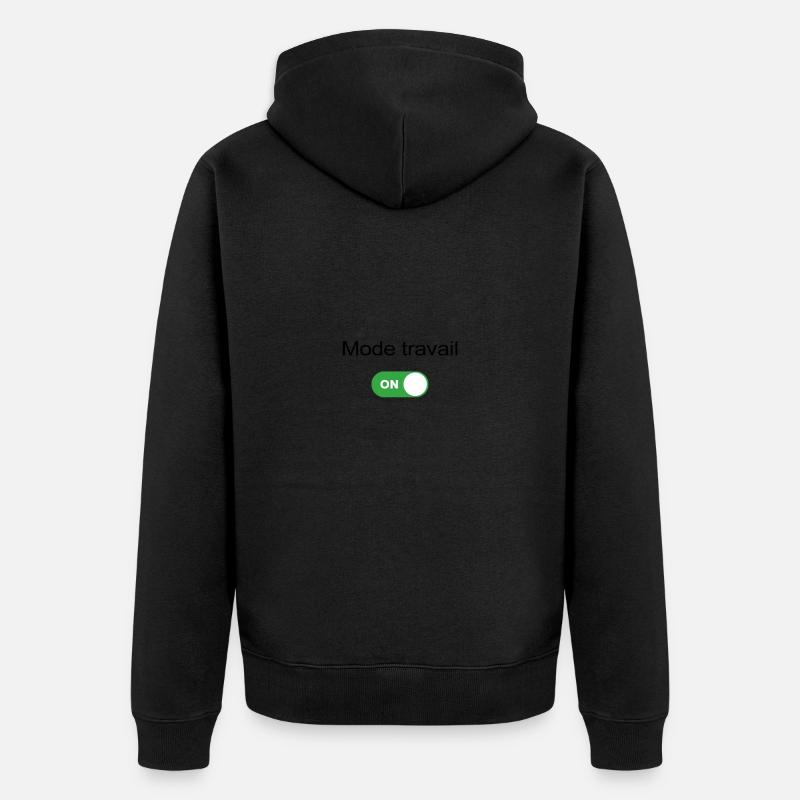 Arbeitsmodus on - Unisex Premium Bio Zip Hoodie - Schwarz
