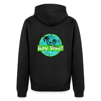 Key West Florida Vintage - Unisex Premium Organic Zip Hoodie - black - Back - Nico (187cm)